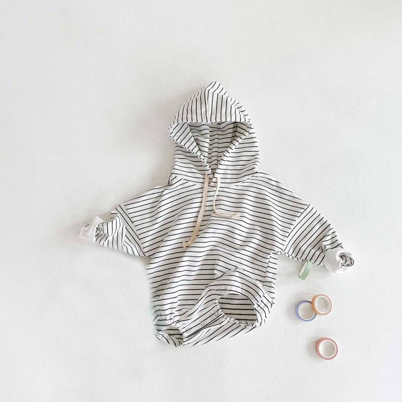 Fashion Organic Cotton Hooded Romper Autumn Winter Short Hooded Baby Sweater Romper